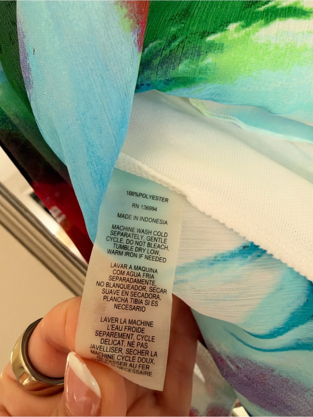 NWT Sioni Multicolor Ruffle Cold-Shoulder Top - Picture 4 of 5